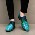 thumbnail image 4 of Men's Lace‑Up Oxford Dress Shoes, Crocodile Embossed Glossy Upper Footwear with Block Low Heel Outsole for Formal Events and Dress‑Up Occasions, 4 of 6