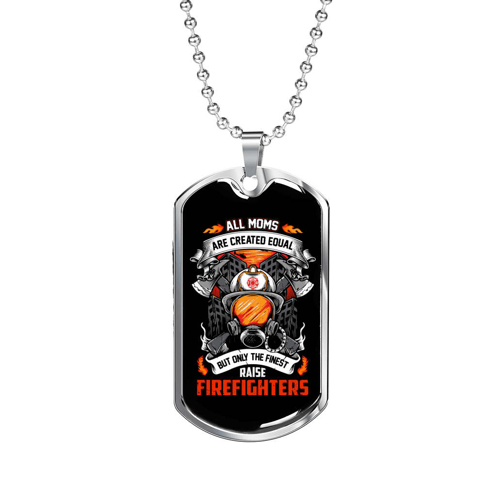 Firefighter Antique Finish Dog Tag Necklace-Joshua 1:9