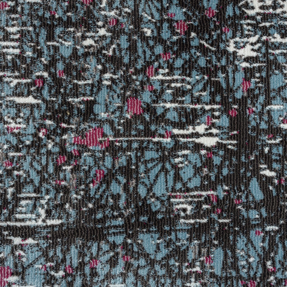 Ox Bay Pulse 7'6" x 9'6" Blue/Black Abstract Performance Indoor Area Rug
