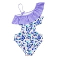 thumbnail image 3 of BULLPIANO Girls One Piece Swimsuits One Shoulder Ruffle Swimwear Bathing Suit UPF 50+ Sun Protection, 3 of 7