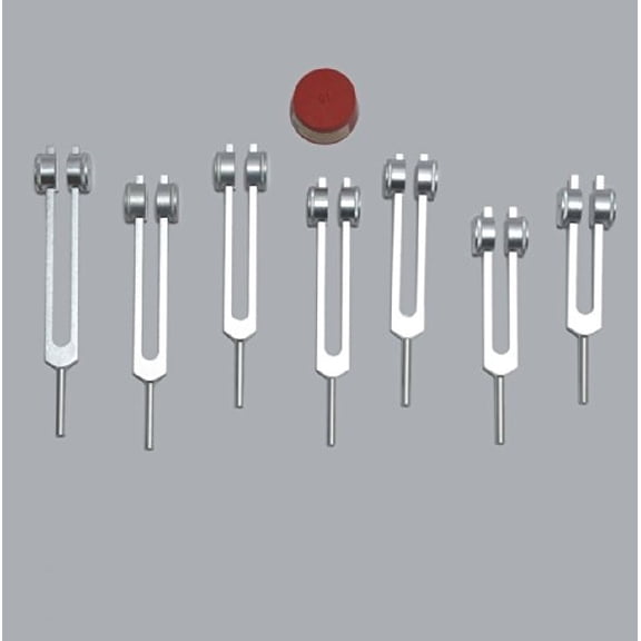 Chakra Tuning Forks Set - 7 Tuning Forks Weighted With Pouch And Free Activator