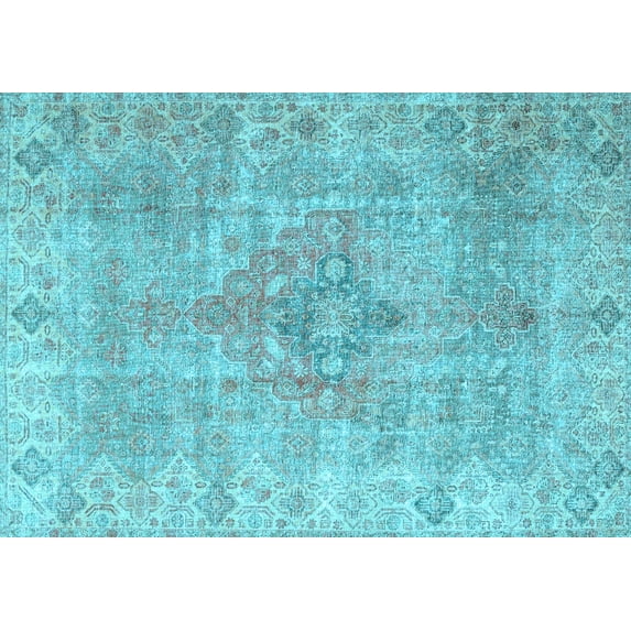 Ahgly Company Indoor Rectangle Persian Light Blue Traditional Area Rugs, 8' x 12'