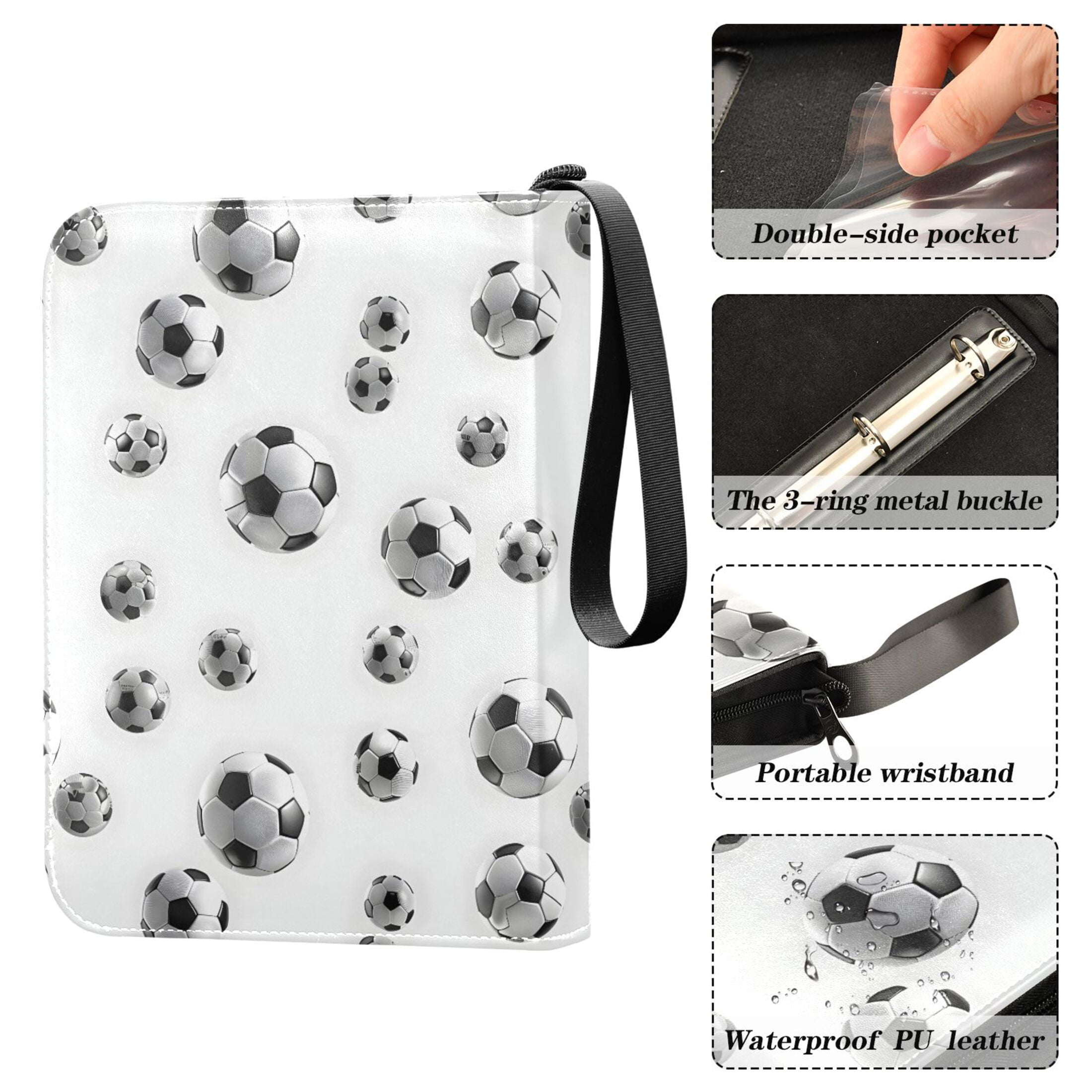 ALAZA Soccer Football Trading Card Binder 4 Pocket Cards Collection Album 400 Folder Holder