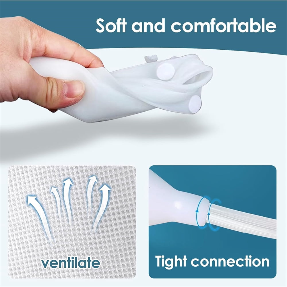 Duslogis Wearable Urine Collector with 1000ml & 2000ml Urine Collection Bags 1.5M Catheter and Dual Capacity Bags, Includes Breathable Cotton Pants Leak Proof Anti Reflux for Men Blue