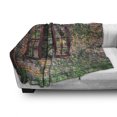 thumbnail image 3 of Country Soft Flannel Fleece Blanket, House with Open Windows Inside Forest Design View Brick Wall with Ivy Rural Print, Cozy Plush for Indoor and Outdoor Use, 70" x 90", Multicolor, by Ambesonne, 3 of 6