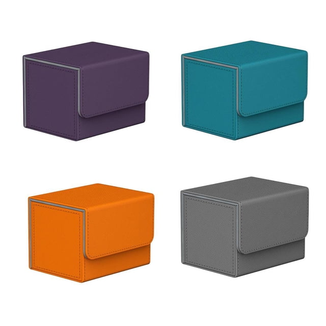 4x Card Deck Box Storage Holder Organizador Con Pantalla De Cierre Magnético TCG Cola Estuche de baraja de cartas coleccionables