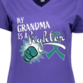 thumbnail image 4 of Inktastic Ovarian Cancer Awareness My Grandma is a Fighter Women's V-Neck T-Shirt, 4 of 5