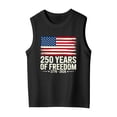 thumbnail image 4 of Kids USA 250th Independence Day Sleeveless Tank Top, Patriotic Flag Print Crew Neck Casual Tee for Boys Girls, Lightweight Summer Top for 4th of July(Black2,4-5 Years), 4 of 6