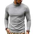thumbnail image 2 of Yifymode Mens T Shirt Long Sleeve Basic Mock Turtleneck Pullover Thermal Solid Tops | Undershirt,Slim Fit,Casual Wear,Office Work,Lightweight, 2 of 6
