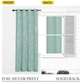thumbnail image 6 of Aqua Blue Floral Blackout Curtain Panels 84 inches 2 Pieces, 52 inches Wide Light Reducing Thermal Insulated Solid Grommet Printed Window Treatments/Drapes for Living Room/Nursery, 6 of 8