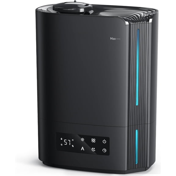 6L Humidifiers for Bedroom Large Room & Essential Oil Diffuser, Ultrasonic Top Fill Cool Mist Humidifiers for Baby, Plants, Nursery Last up to 60 Hours, Smart Humidistat Control, Quiet, Black