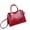red, variant on Genuine Cowhide Leather Women Bag,Crocodile Embossed Satchel,Adjustable Crossbody Shoulder Handbag