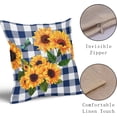 thumbnail image 4 of Sunflower Pillow Covers 18x18 Set of 2 Summer Flower Blue Buffalo Plaid Yellow Floral Throw Pillows Farmhouse Outdoor Decorative Pillowcase Linen Square Cushion Cover for Home Couch Bed, 4 of 6