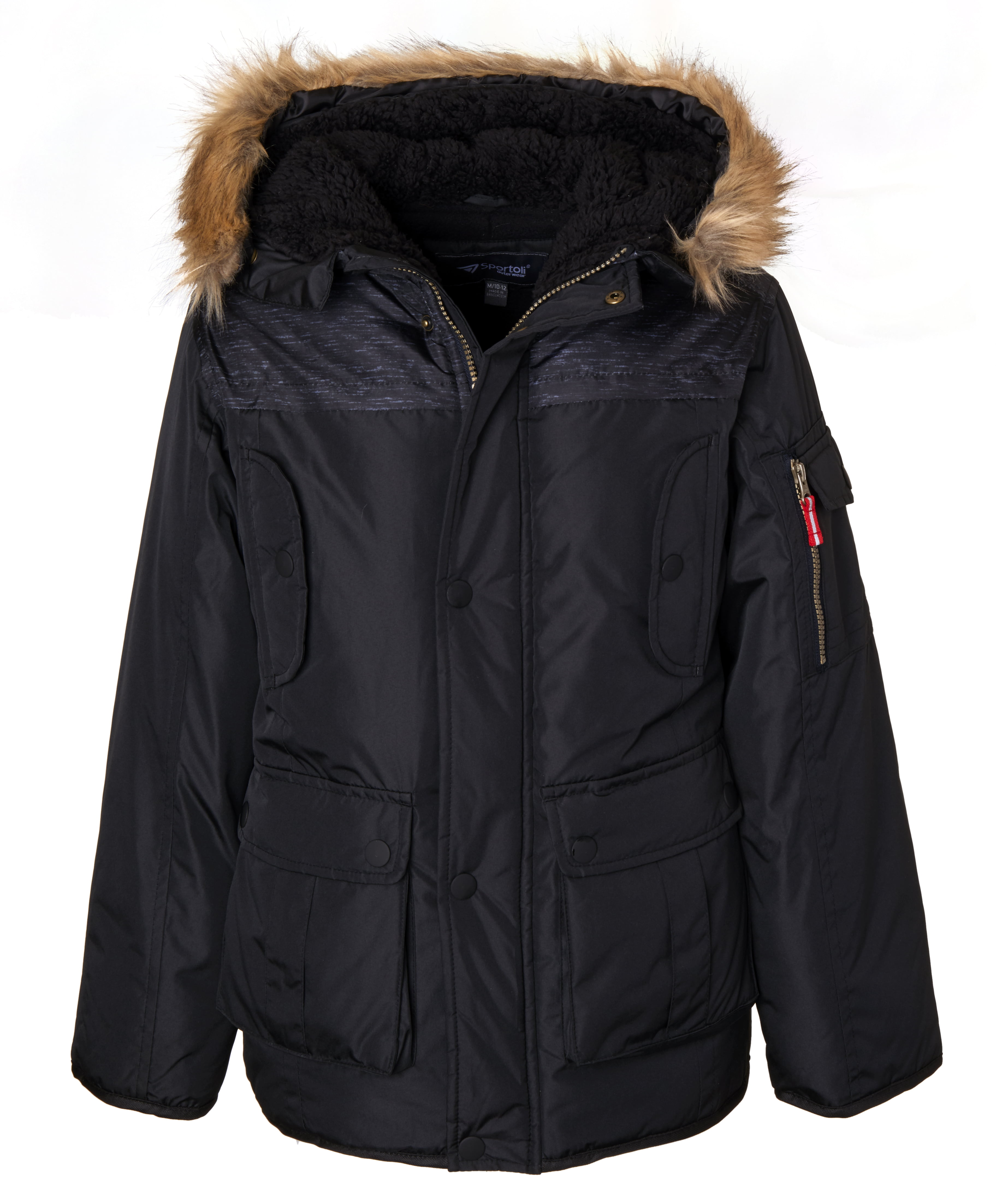 Sportoli - Sportoli Boys’ Heavy Fleece Lined Winter Puffer Parka Coat ...