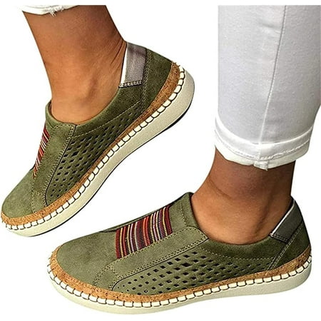 Women s Fashion Sneakers Slip On Leather Shoes Low Top Non Slip Fashion Casual Comfort Walking Flat Loafers