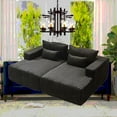 thumbnail image 2 of Modern Plush Fabric 87" Oversized Sectional Lounge Chaise with Reclining Sofa Bed for Indoor Spaces, 2 of 18