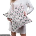 thumbnail image 4 of Ambesonne Grey Chevron Fabric by the Yard Upholstery, Sketch Pastel, 5 Yards, Pale Pink Dark Grey, 4 of 4