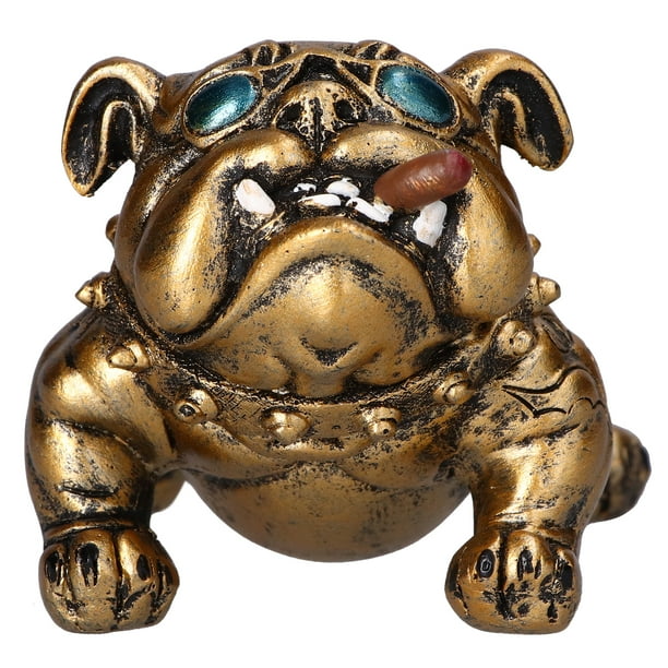 Dog Statue Bulldog Shape Vintage Golden Bulldog Sculpture