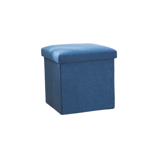 Navy Multifunctional Foldable Linen Storage Stool Storage Box Organizer Shoe Changing Stool Fabric Storage Stool For Home Office 25X25Cm 9.84X9.84In Weight 1.98 Lb