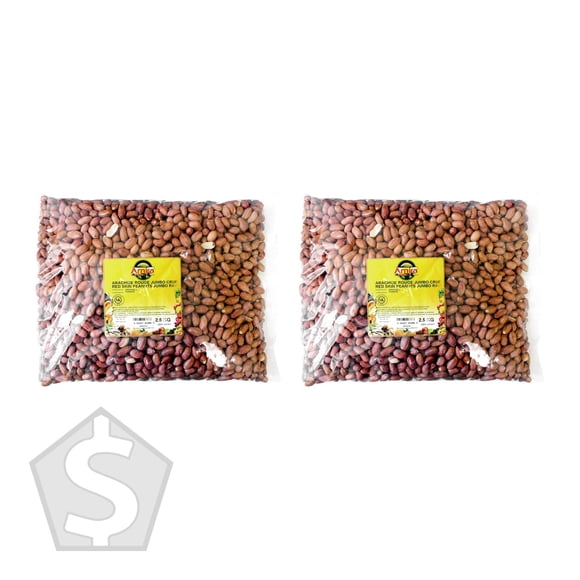 Amira , Arachides Crues Peau Rouge, Jumbo, 2,5 kg (5,5 lb) - Lot de 2
