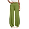 thumbnail image 5 of NAFUU Girls Pants Casual Wide Leg Elastic Waist Solid Color Trousers For Big Kids And Tweens Comfortable Everyday Bottoms Pants For Girls Sizes 5-6 Years, 5 of 5