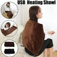 thumbnail image 3 of Dark Gray USB Heated Shawl Electric Heated Blanket Portable Plush For Car Office Home Camping Winter Essentials, 3 of 5