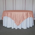 thumbnail image 5 of BalsaCircle 90" x 90" Dusty Rose Metallic Crinkled Taffeta Square Table Overlay Party Tablecloth, 5 of 8
