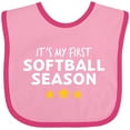 thumbnail image 3 of Inktastic It's My First Softball Season Boys or Girls Baby Bib, 3 of 4