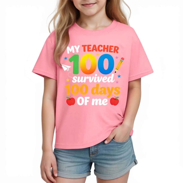 Tops de Manga Corta Linda con Impresión Gráfica para Niños Niños Y Niñas, Tela Suave Transpirable para la Temporada Escolar, Juego Informal