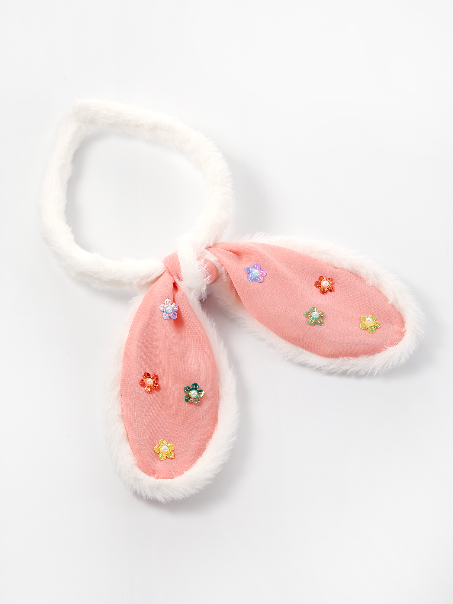 Way to Celebrate Easter Pink and White Bunny Ears Light Up Headband, 1 Piece