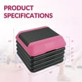 thumbnail image 2 of Signature Fitness Adjustable Aerobic Step Platform with 4 Risers, Non-Slip Stepper for Home Gym Workouts – 16", 28", 43", Pink/Blue/Gray, 2 of 5