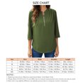 thumbnail image 5 of Blusa Cremallera Volantes Espalda Estampado de puntos Manga tres cuartos Cuello redondo Tops de moda para mujer, 5 of 5