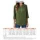 thumbnail image 5 of Blusa Cremallera Volantes Espalda Estampado de puntos Manga tres cuartos Cuello redondo Tops de moda para mujer Verde militar XXL, 5 of 5