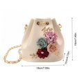 thumbnail image 4 of pitrice Women Flower Pattern Drawstring Bags Crossbody Bucket One Shoulder Messenger Bag Handbag No.1, 4 of 6