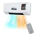 thumbnail image 1 of Heater and Air Conditioner Combo 1800W 2-in-1 Timing Function Heating and Cooling Wall Mounted Electric Air Conditioner and Heater Fan with Remote Control for Dormitory Home, 1 of 7