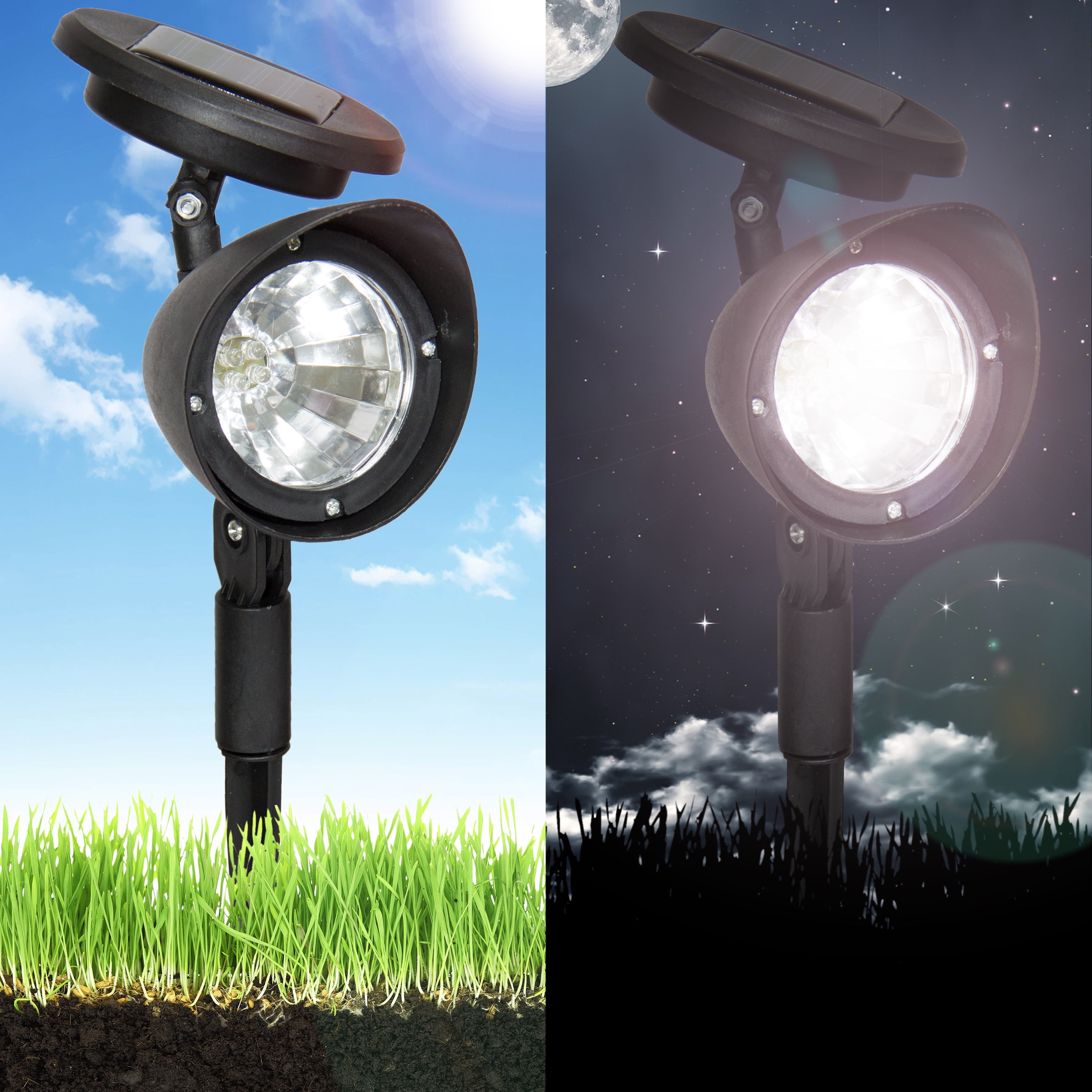 Best Choice Products Set of 8 Outdoor Solar Power Pathway Lamps w 4 LED Lights Black by Best Choice Products