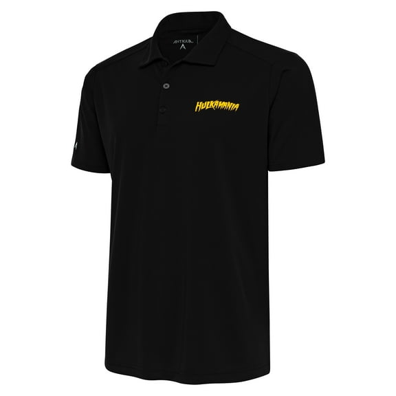 Men's Antigua Black Hulk Hogan Tribute Polo