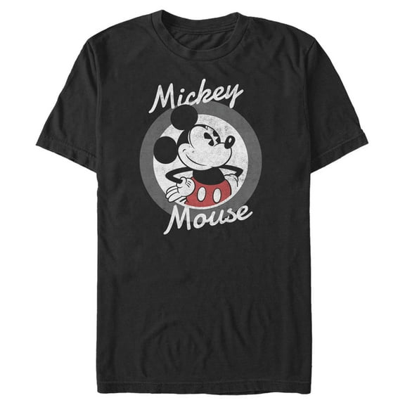 Men's Mickey & Friends Classic Circle Graphic Tee Black 3X Large