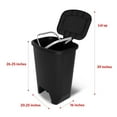 thumbnail image 2 of FeGemax 20 Gallon Trash Can - Plastic Kitchen Waste Bin with Odor Protection of Lid - Hands Free with Step On Foot Pedal and Garbage Bag Rings, Black, 2 of 6