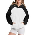 thumbnail image 1 of Timegard Sweatshirts for Women Long Sleeve Hoodies Pullover Fall Color Block Loose Tops with Pockets, 1 of 4