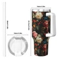 thumbnail image 4 of Vsdgher Rose Flowers Pattern 40 oz Tumbler with Handle and Straw Lid | Insulated Cup Reusable Stainless Steel Water Bottle Travel Mug | Gifts for Women Men Him Her, 4 of 8