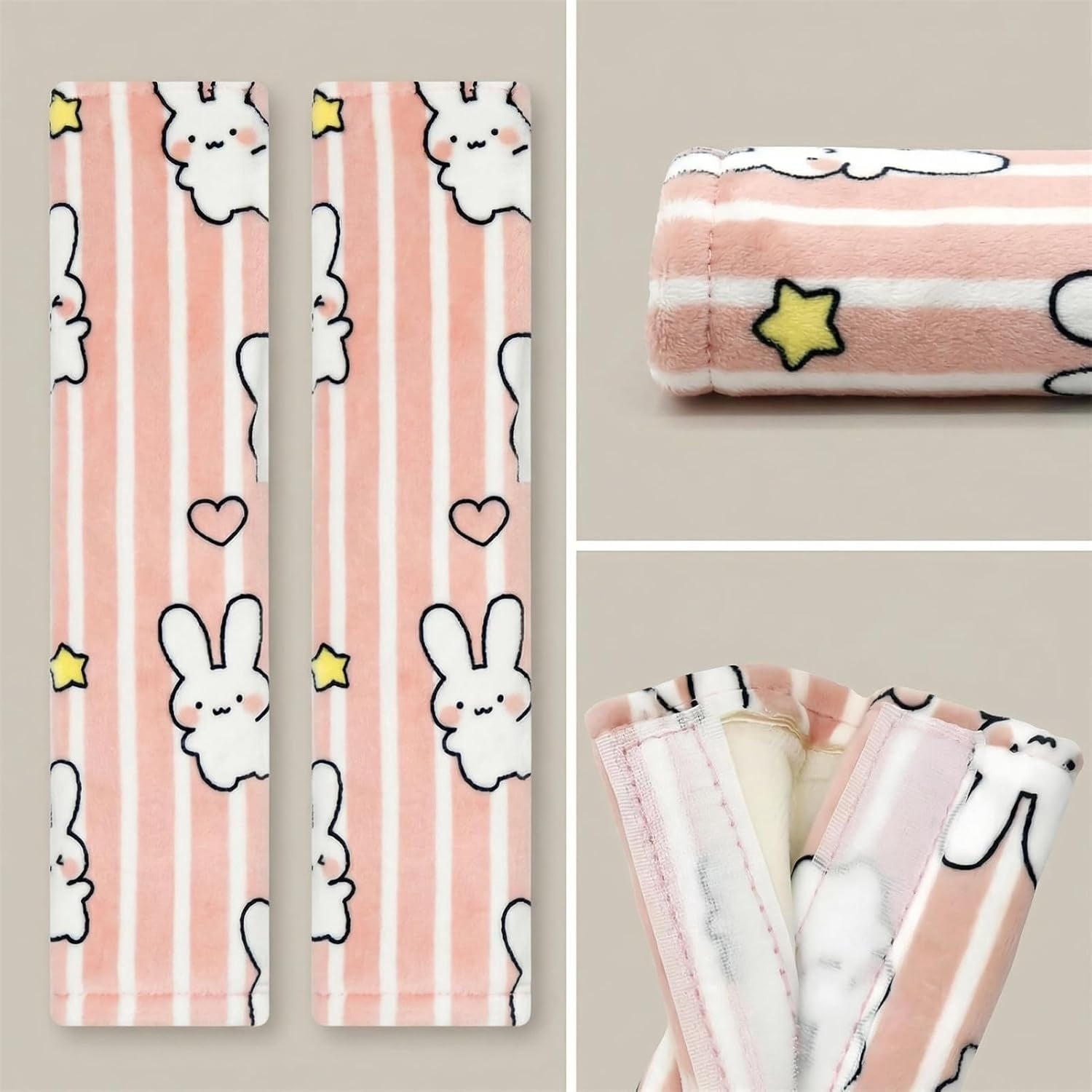 JJEAN-Refrigerator Door Handle Covers Washable Keep Appliance Clean for Fridge Microwave Stove Oven Catch All Stains Dust Dirty Fingerprint, Removable Refrigerator Handle Covers Set of 2 (Pink Rabbit