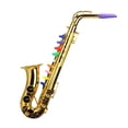 thumbnail image 1 of Saxofón ABS metálico 8 de colores Accesorios de juego Mini juguete de simución Instrumento musical para regalos a partir de 3 años en Oro Sunnimix mini saxofón, 1 of 3