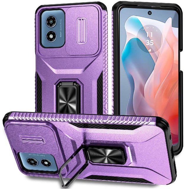 Funda para GANGXUN Motorola Moto G22 - Soporte metálico, Función magnética, Morado