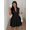 Black, variant on Women's Plus Size V-Neck Ruched Bust Short Sleeve Bodycon Dress