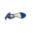 thumbnail image 4 of BLISSFUL STEP Chaussures pour Femmes en Faux Suède à Lacets à Bout Ouvert à Talon Kitten avec Semelle Intérieure Coussinée Sandales Bleu Royal 9, 4 of 7
