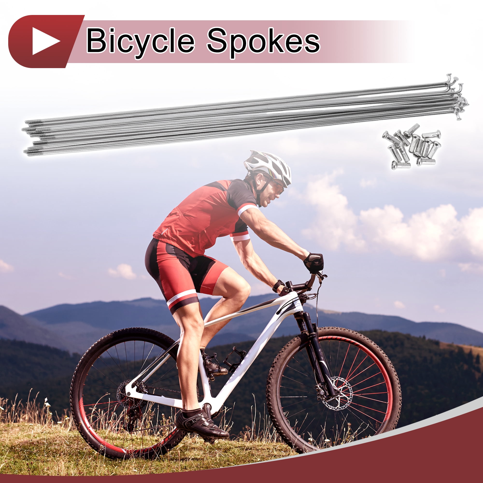 Unique Bargains 12 Set 14G Bicycle Spokes Bike Wheel Spokes 304 Stainless Steel 289mm