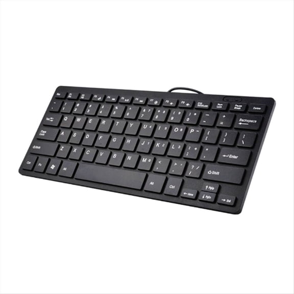 WQNZMADO Compact Wired Keyboard USB - Ultra-Thin Keyboard for PC Mini Gaming Keyboard Black