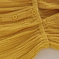 thumbnail image 5 of StylesILove Baby Girls Sleeveless Front Tie Bowknot Gauze Cotton Dress Toddler Girl Solid Sundress Summer Outfit (18-24 Months, Mustard Yellow), 5 of 5