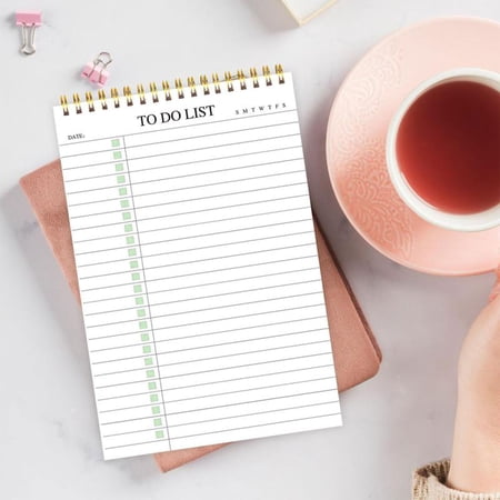 Undated To Do List Pad Daily Planner Notebook Spiral Task Planner with Checklist Layout 52 Sheets 5.5 x 8.3 Inch Productivity Planner Waterproof Cover for Office Home